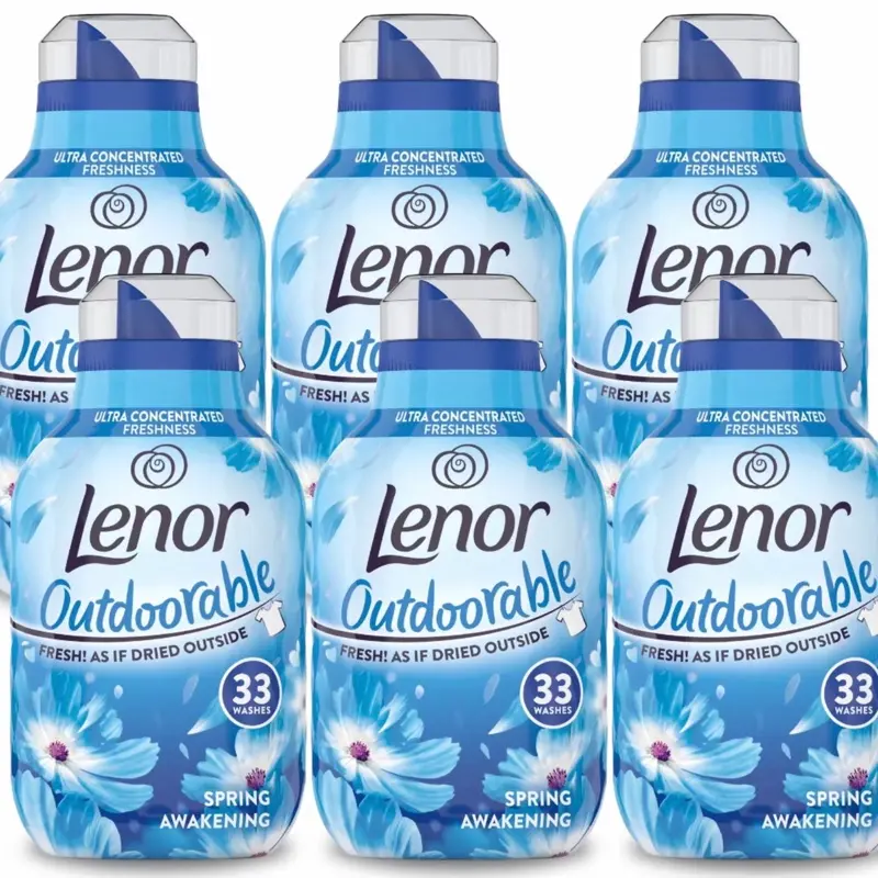 Lenor Outdoorable Spring Awakening Fabric Conditioner Liquid- Long Lasting Freshness & Outdoor -Inspired Scent. 6 x 33 Washes (462ml)
