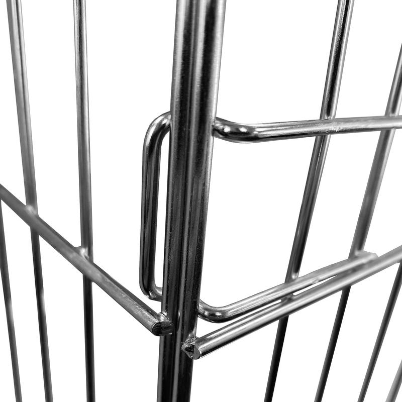 HugglePets Silver Metal Dog Puppy Cage Foldable Small 61cm Dual Door with Locks, Car Home and Travel Crate 6