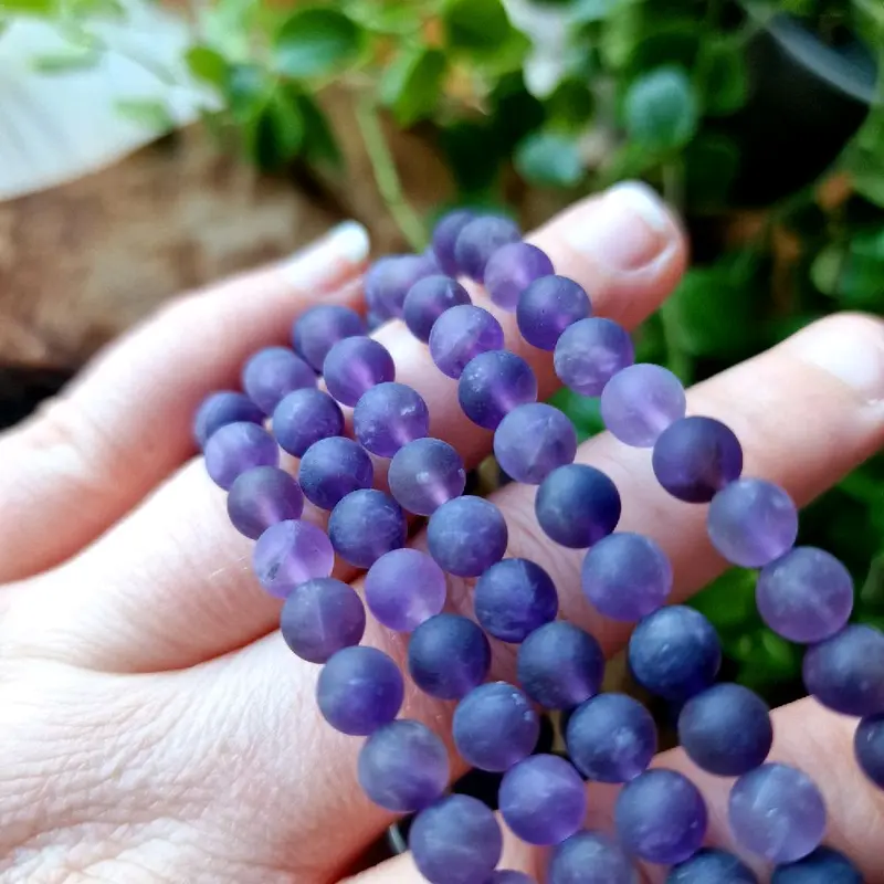 Matt Amethyst 6mm beaded bracelet (1pc) 2
