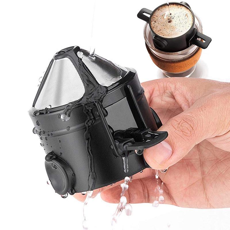 1pc Stainless Steel Coffee Filter, Portable Coffee Maker For Office, Camping And Travel 3