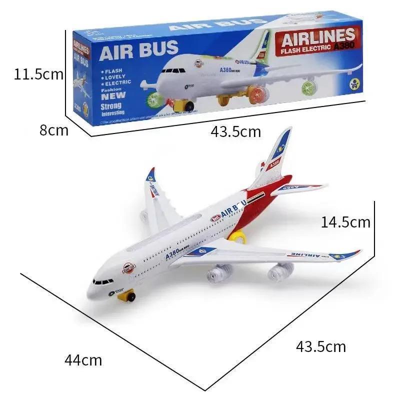 Kids Large Plane A380 Air-Bus Toy Bump & Go Aircraft for boys and girls Kids LED Lights Music Toy 1