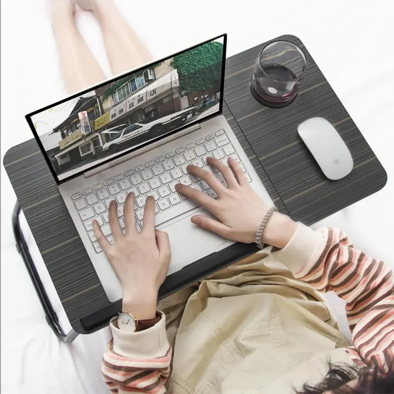 Laptop Bed Table, Bed Desk with Foldable Legs & Cup Slot, Adjustable Trays, Reading Book Holder Notebook Laptop Stand Laptop Tray for Bed, Sofa,Terrace,Carpet, Black furniture table  mountain coffee  tables modern  table portable adjustable  table 2