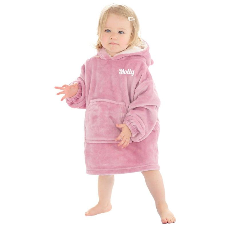 Personalised Kids Hoodie Bear Ear Oversized Blanket Hoody Soft 18ths-6 Years 7