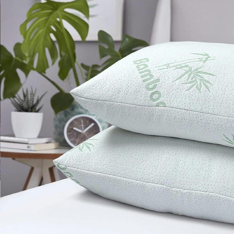 YORKSHIRE HOMEWARE Luxury Jumbo & Bamboo Cover Bounce Back Pillows, Bamboo Cover Hollow fibre Filled Pillows with Bamboo Removable cover for Back Neck & Shoulder Support Sleeping Pillows 5