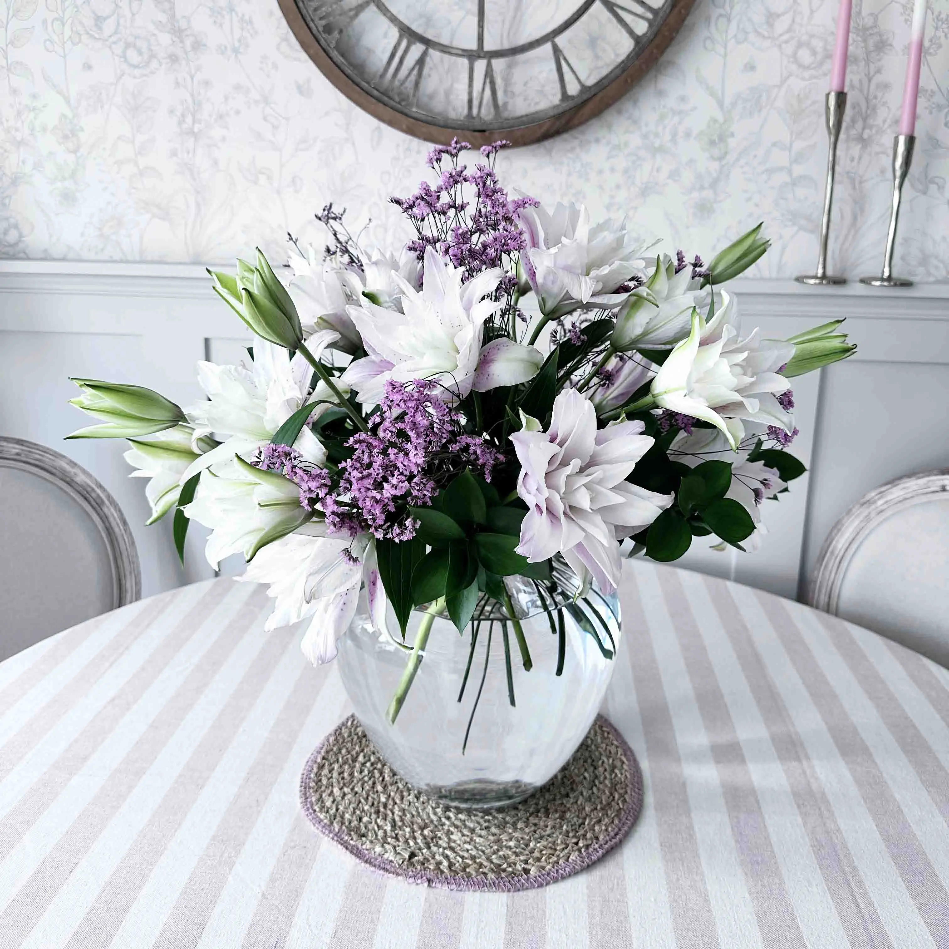 Big Light Pink Double Lily Bouquet - Elegant Pink Flowers for Any Occasion - Decor, Decorative