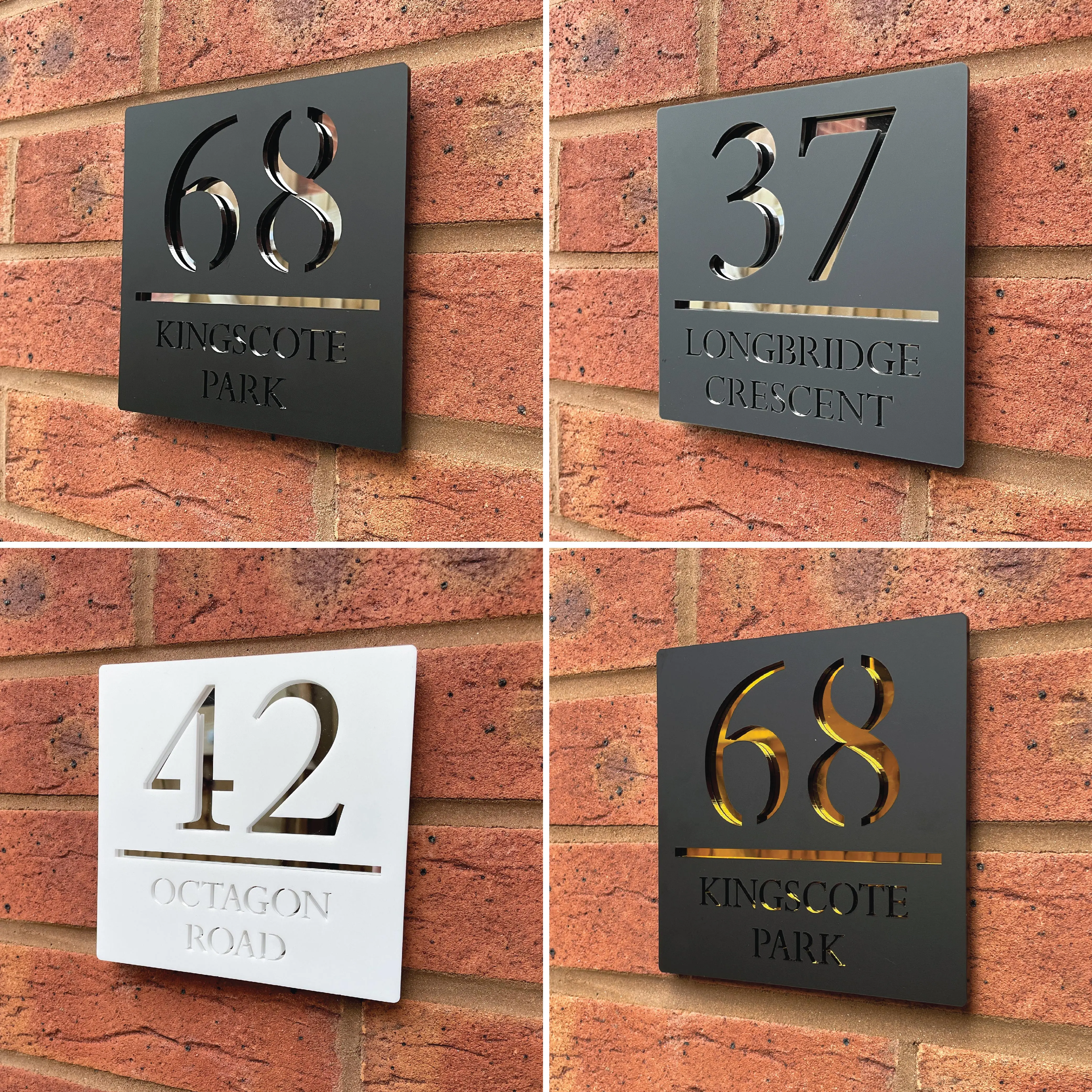 Perfect House Signs | Grace House Number Sign Square Style Door Name Plaque | House Number Plaques | 150mm x 150mm | Door Signs | Premium Classic Style Door Name Plaque | House Number Signs | House Number Plate Including All Fittings