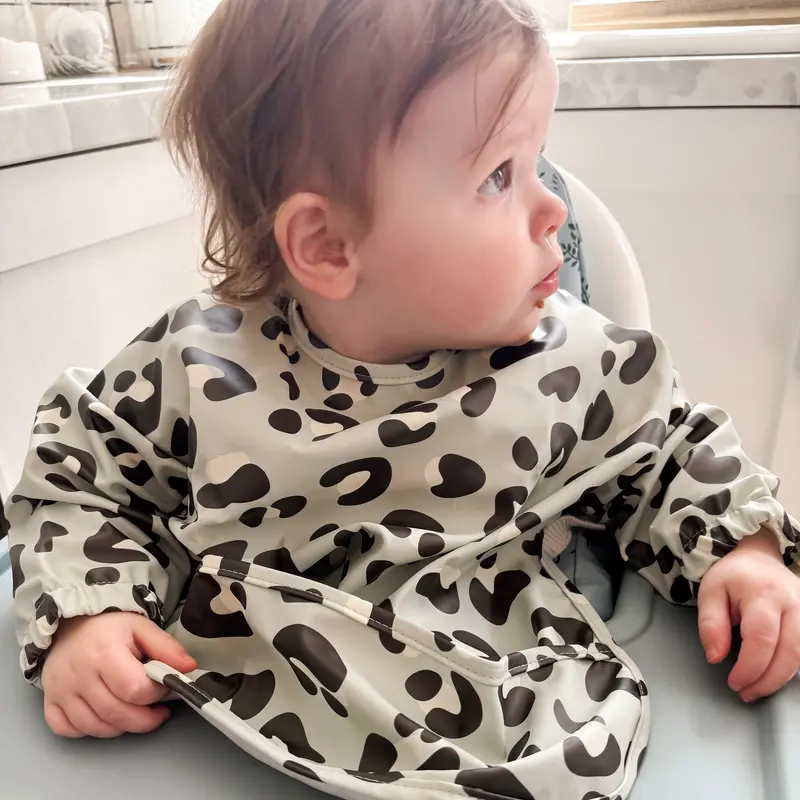 Exclusive Waterproof Cape Bib for Weaning and Messy Play Long Sleeve Matching Carry Bag Size 6m-2years BLW bibs feeding  cloth 6