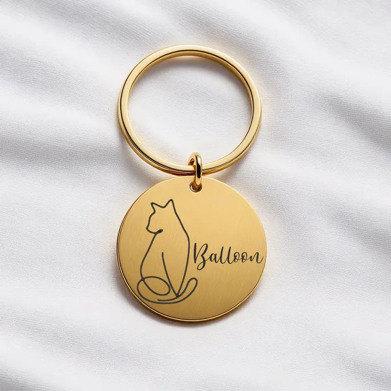 Custom Cat Line Tag 4