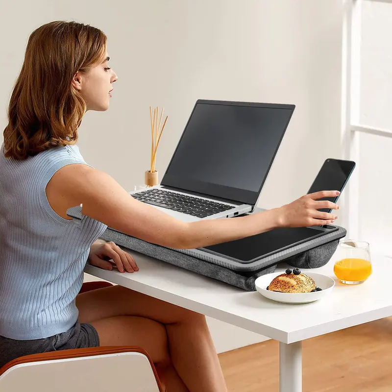 INCLUSIVE A.P  Laptop Tray 57.5x30.5x6cm Laptop Stand Lap Desk Large Laptop Stand with Cushion Suitable for Bed and Sofa Includes Mouse Pad Space-Saving Design 6