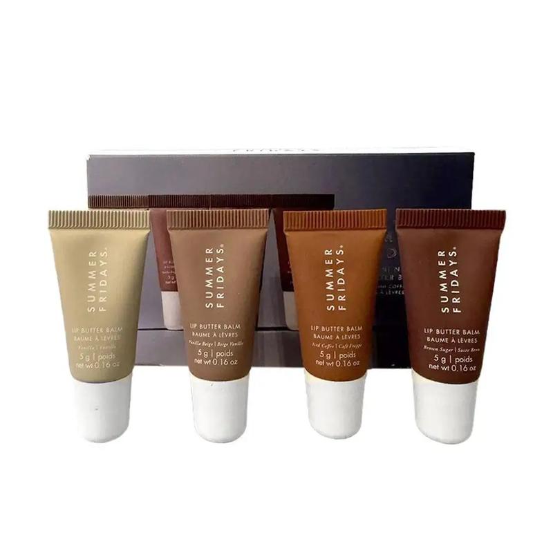Product Introduction of Summer Fridays Vanilla Beige Lip Balm Mini Lip Gloss Set Moisturizing Transparent Smooth Soft Tube Mirror Lipstick Makeup Set Moisturizer Cosmetic 27