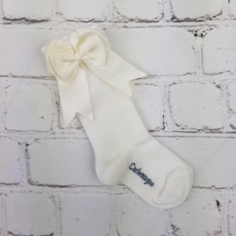 Carlomagno Cream Bow Knee High 1