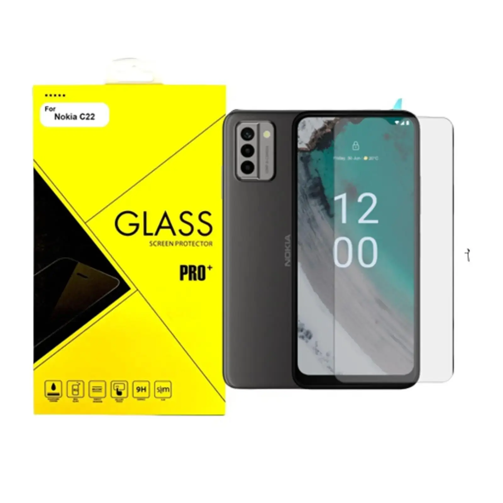 Tempered Glass For Nokia C22 Screen Protector Accessories Silicone Installation Protective