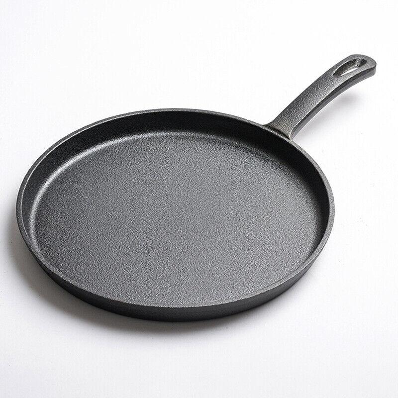 Product Introduction of Black Pre-Seasoned Cast Iron Skillet Frying Pan Griddle BBQ Cooking Pan 26cm 2