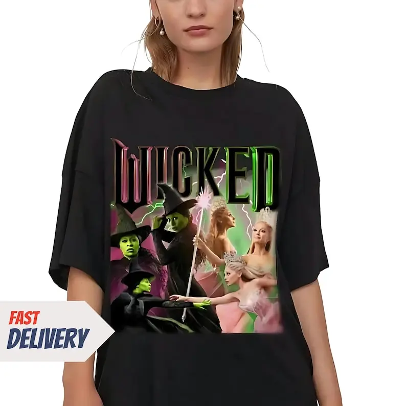 Wicked Shirt | Wicked t-shirt | Wizard of Oz Inspired Fan Merch | Elphaba & Glinda Graphic Tee | Musical Gift | Unisex Heavy Cotton Tee