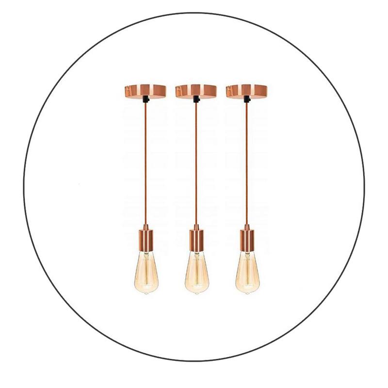 3 Pack E27 Screw 3 Pendant Light Ceiling Rose Fabric Flex Lamp Holder~2485 0