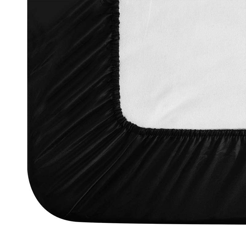 3Pcs Silky Satin Fitted Sheet Set 40cm Deep Mattress Cover Double & Pillowcase 8