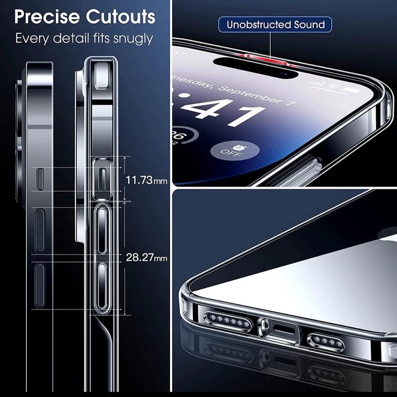 Clear Hybrid Shockproof 360 Case For iPhone 15 14 14 Pro 13 12 Pro Max 11 8 7 SE 2