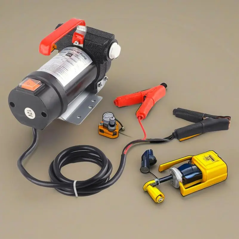 High-Capacity 12V Electric Diesel Fuel Transfer Pump with Nozzle for Automotive Use - Compatible with Multiple Models