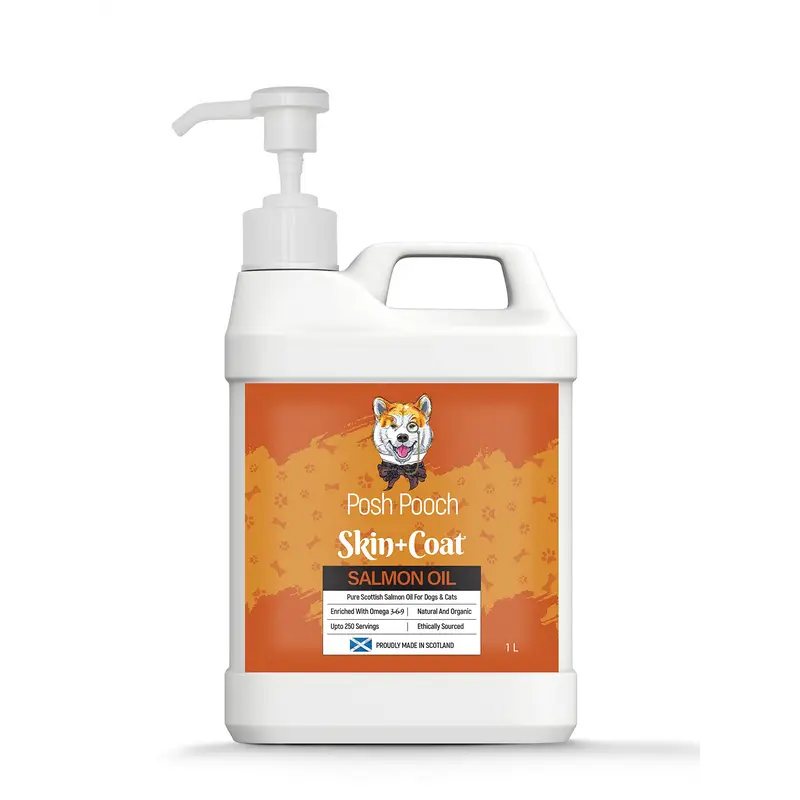 Scottish Salmon Oil For Dogs & Cats 1 Litre Omega 3,6,9 Vitamin E, Pure Fish Oil Promotes Coat, Enhanced Appetite, Relieves Itchiness, Increase Energy Kibble Supplement Booster (1 Litre (1000ml)) 2