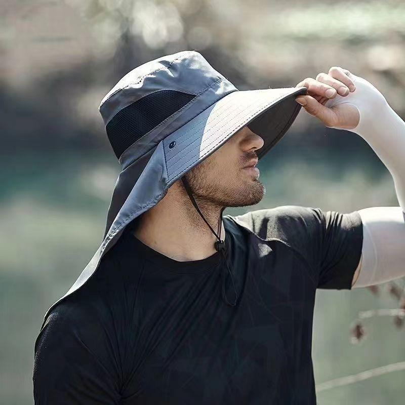 Unisex Wide Brim Boonie Hat With Adjustable Neck Strap, Breathable Mesh For Summer Sun Protection, UV Resistant Camping And Hiking Outdoor Hat 6