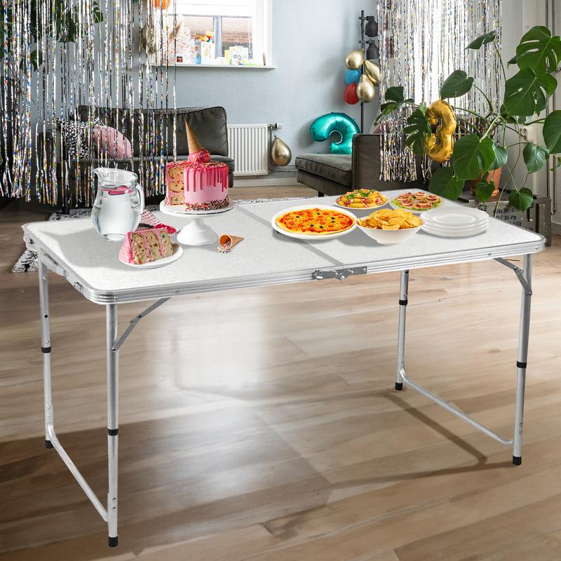 4Ft/6Ft Heavy Duty Folding Table - Portable Aluminium Camping Garden Party Catering Feet | Catering Camping Trestle Picnic Bbq Party Patio Dining Tables | Strong Quality 1
