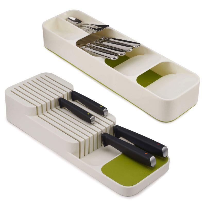 Kitchen Knives Storage Knife Holder Organizer Kitchen Drawer Cutlery Storage Tray and spoon forks Tableware Organizer Container For Spice Bottles Knives Block Rack, 2pcs White, Free Shipping Knife Organizer Knife Storage Reusable Sturdy Utensil 1
