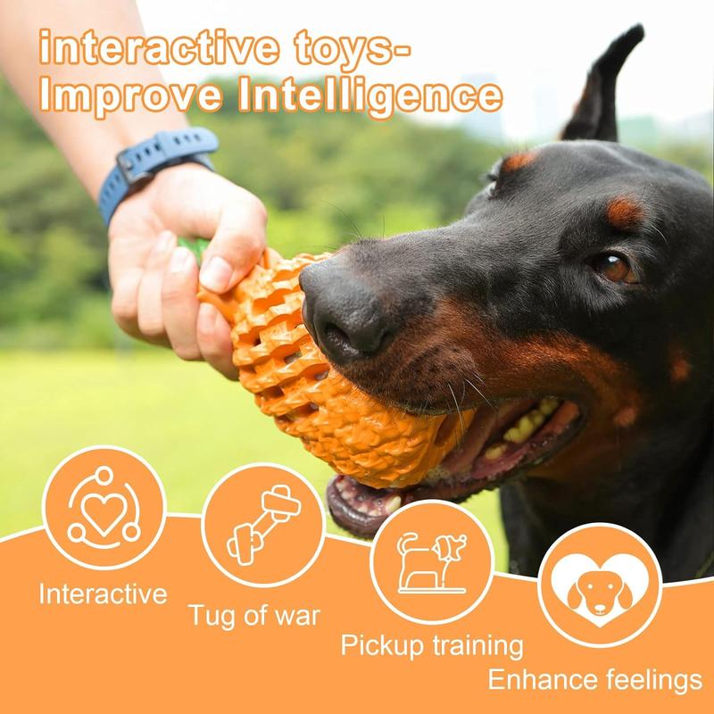 Pawtec Pineapple Dog Chew Toy - Indestructible Dog Chew Toys, Interactive Dog Toys for Boredom, Natural Rubber Tough Dog Toys, Dog Teething Toys 3