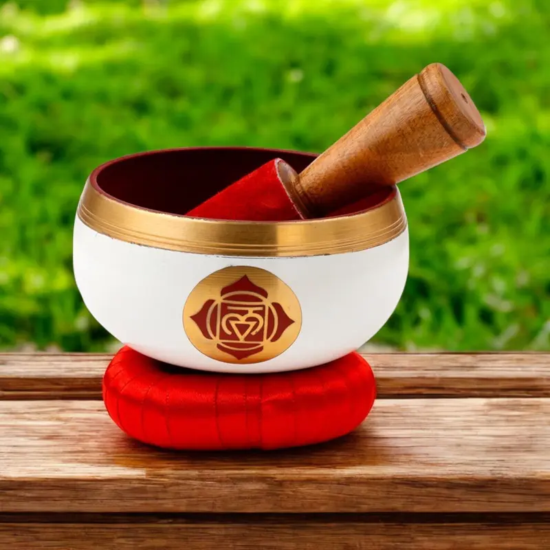 Root Chakra Healing Singing Bowl – Metal Sound Therapy Bowl with Cushion & Stick 0