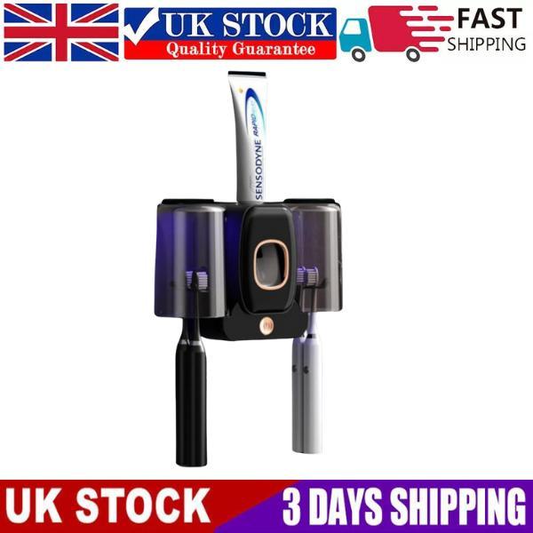 Product Introduction of 1pc Automatic Toothpaste Dispenser & Brush Holder, Toothpaste Dispenser Kit with 2 Cups, Toothpaste Squeezer Device For Bathrooms, Wall Mounted Shower Room Decor  Set Toothbrush bathroom  accessories 8