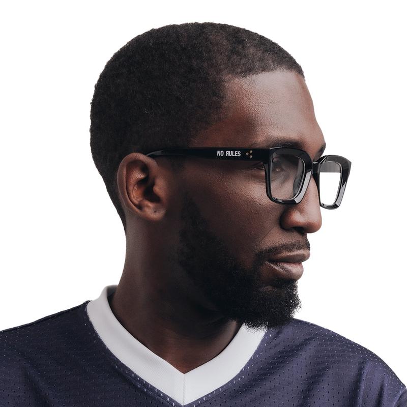 No Rules Text Logo Glasses - Black 2