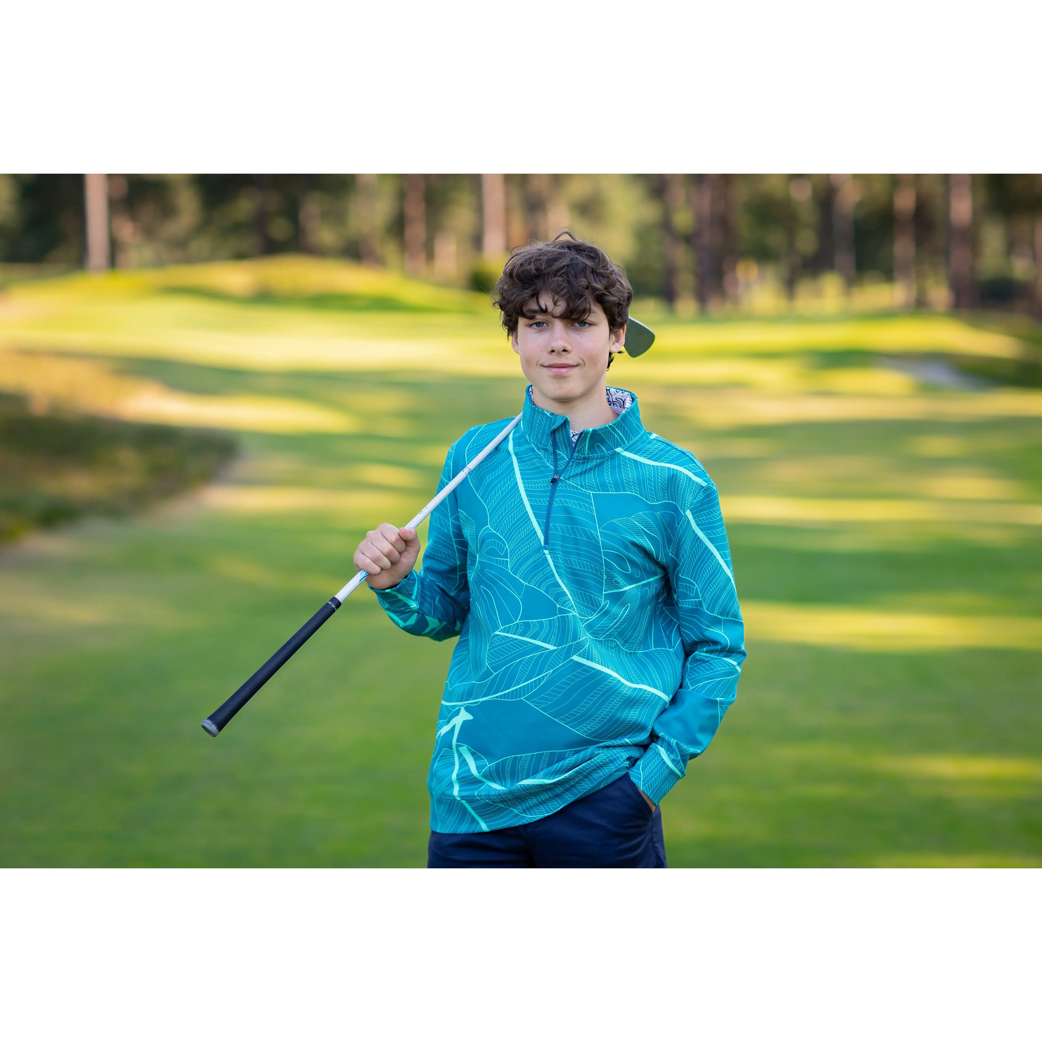 Green On Quarter-Zip