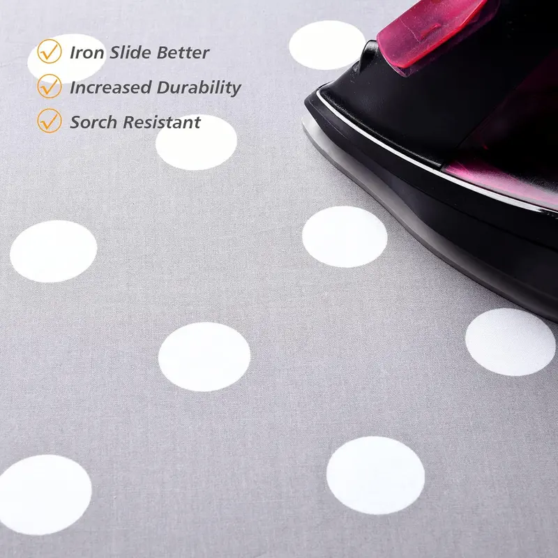 Ironing Board Cover 128 x 40cm 100% Cotton Cover with Thick Felt Resists Scorching and Staining Adjustable Size Iron Board Cover 2