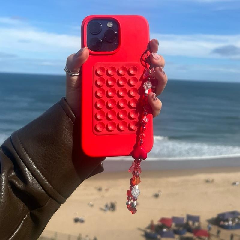 Red phone charmPhone Strap , Phone Chain ,Y2K Style Beaded Phone Charm, Phone Accessories, Phone Jewellery, Gift,handmade phonecharms Personalised iphone case straps phone  straps 4