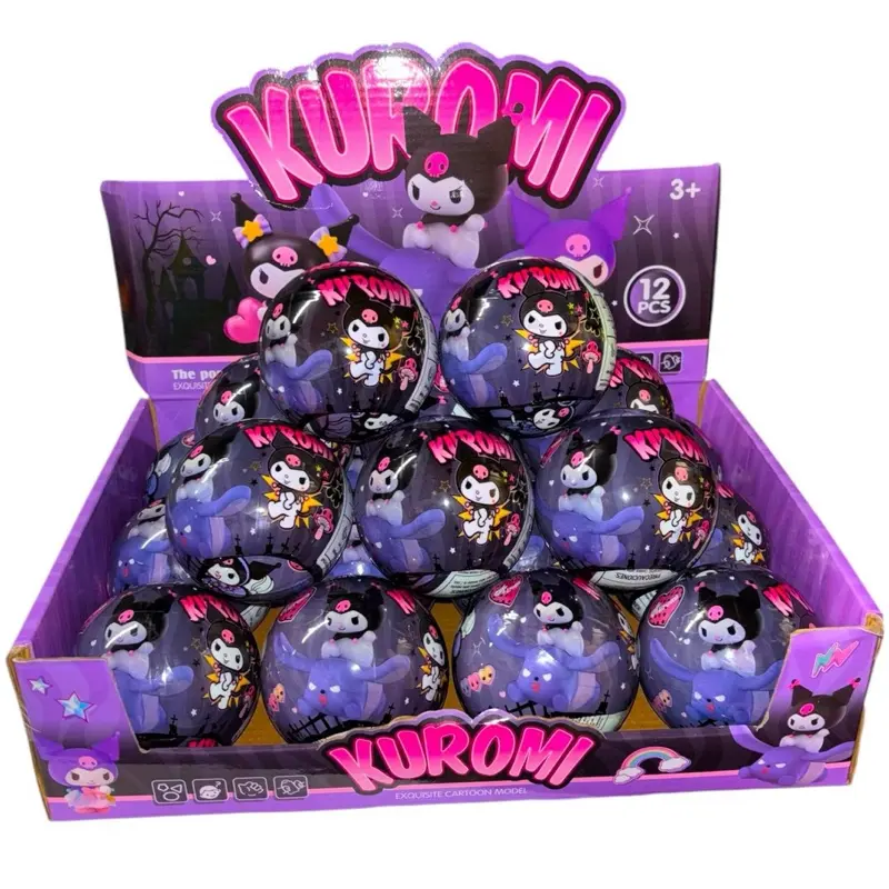 Cartoon Character Mystery Prize Ball - Kuromi - [Mystery ball - Keychain - Accessory - Figurine - Sticker - Art Card - Prize - Toy - Collectable - Carry case]