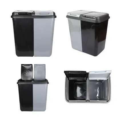 Jolie Max 90L Dual Compartment Kitchen Rubbish Bin Waste Recycling And Laundry Basket. 7