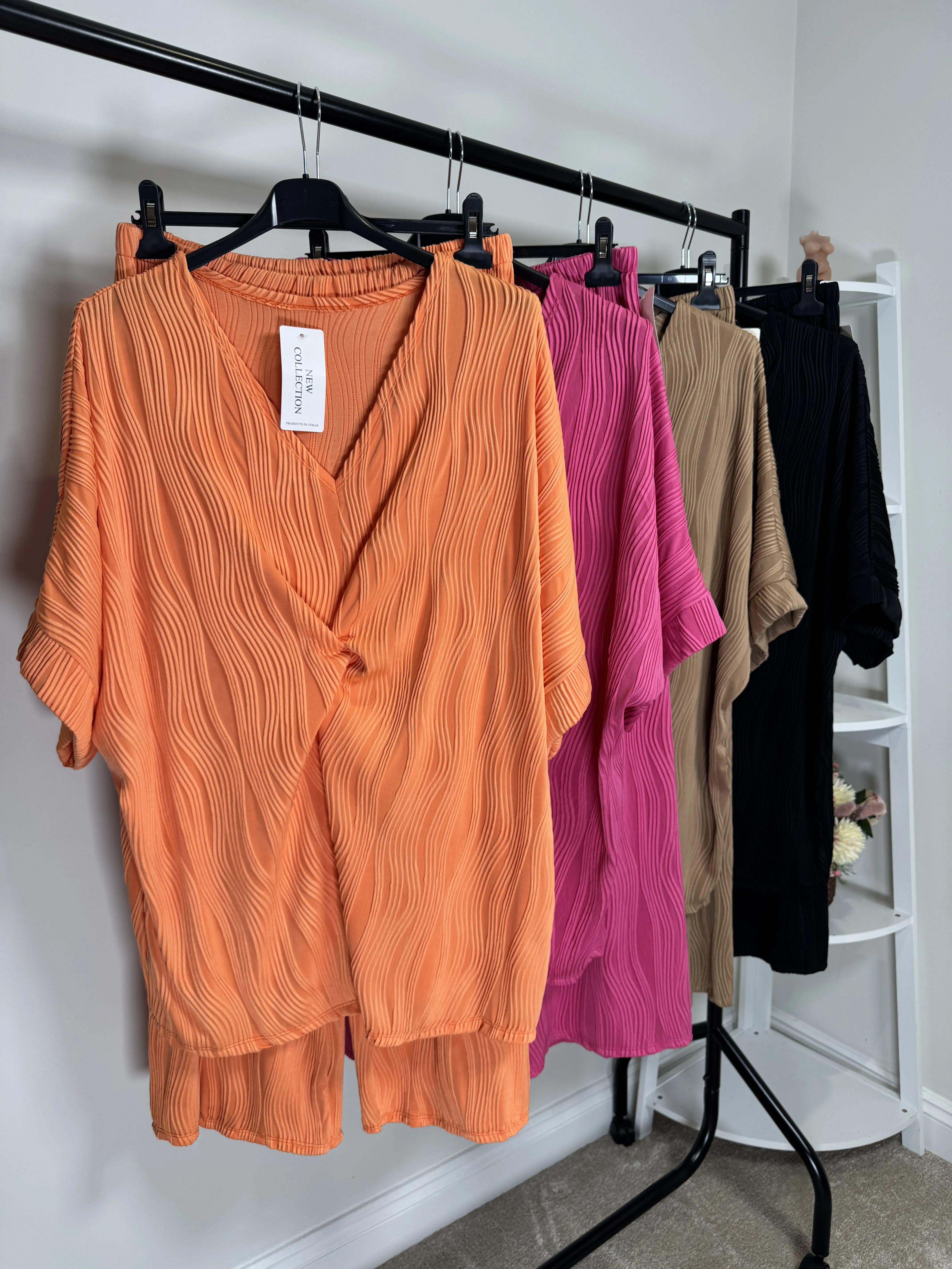 TWIST FRONT CO-ORD SET - ONE SIZE - TOP TROUSER