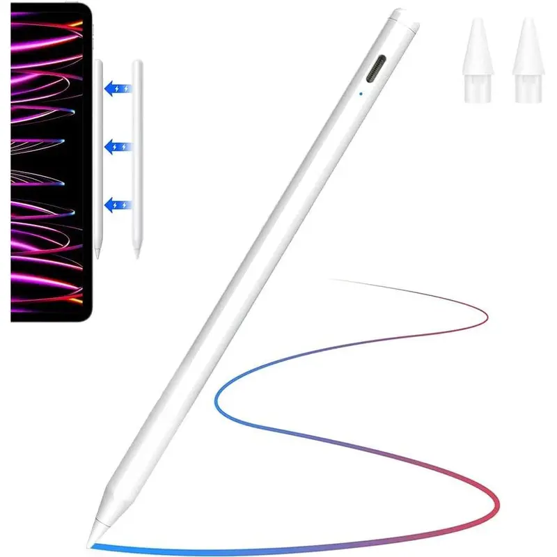 iPad Pencil with Palm Rejection/Tilt Sensitivity/Magnetic Attach iPad Pencil for iPads 2018 Onwards, iPad Pencil for iPad 6/7/8/9th Gen iPad Pro 12.9/11'' iPad Air 3/4/5th iPad Mini 5/6th Wireless apple pencil USB C 7