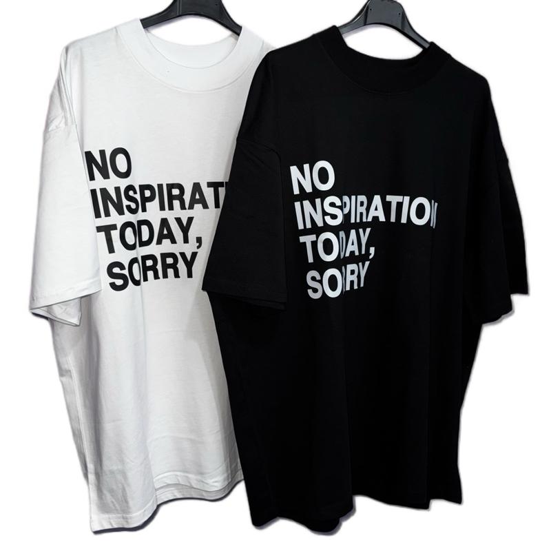 [STYLE WITH A SMILE] - No Inspiration Today T Shirt - Comfortable Breathable Oversized Womenswear 1