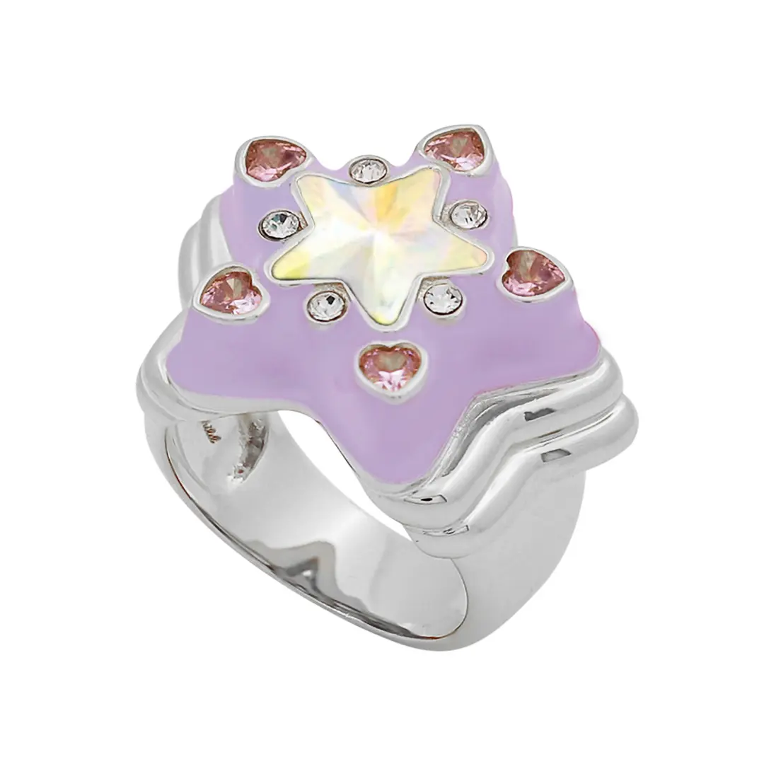 July Child | Starlight Lilac Ring Silver | Summer Holiday Outfit Jewellery