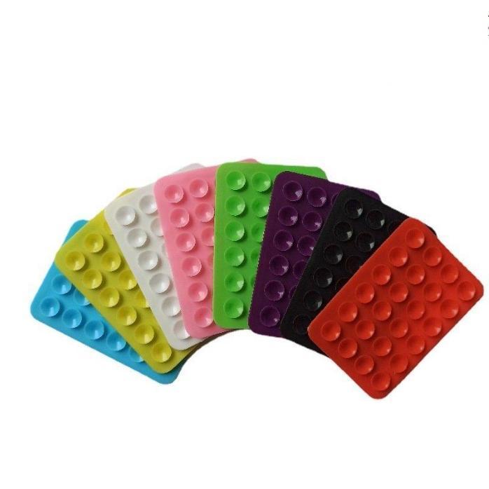 square silicone suction cup mobile phone tablet mobile power supply leather case with adhesive suction cup 0