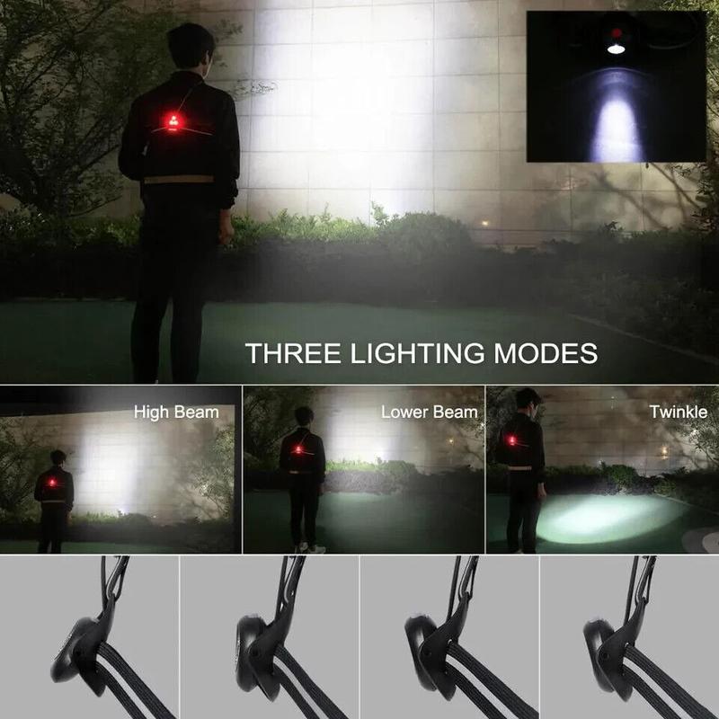 Waterproof Night Running Light, USB Rechargeable LED Chest Light Safety Wearabl 3