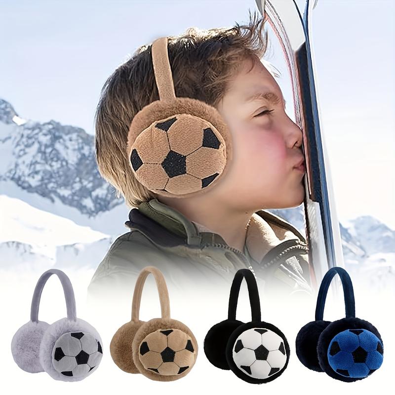 Product Introduction of 1pc Children's Cute Outdoor Football Cold-proof Anti-freeze Plush Earmuffs 1