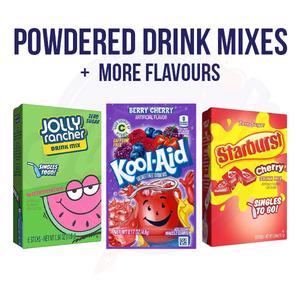 Delicious Powdered Drink Mixes - Kool Aid, Starburst, and Jolly Rancher Flavours - Pack of 6