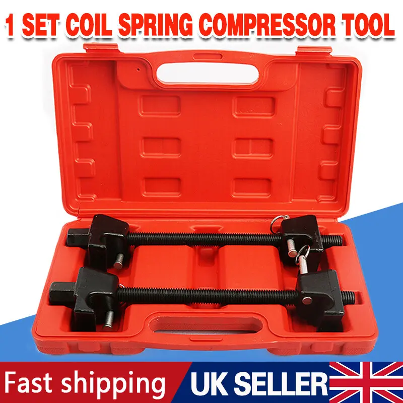 2PCS Car Coil Spring Compressor Heavy Duty Tool Suspension Clamp Kit With Case