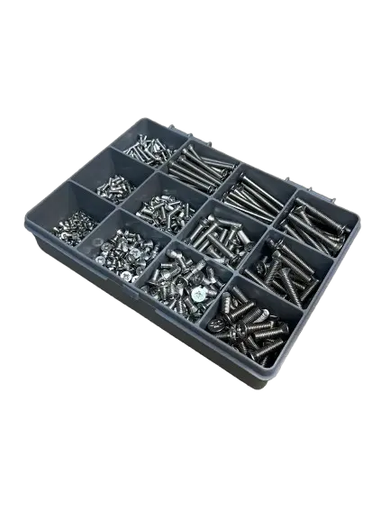 870 Assorted Stainless Steel Pozi Countersunk Machine Screws Kit for DIY & Construction Projects - M3, M4, M5, M6 Fasteners 4