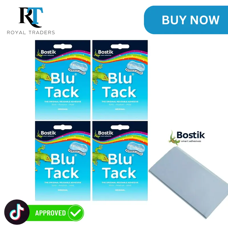 Bostik BLU TACK Original Adhesive Reusable Sticky Blue, Craft Art Clean Handy, DIY Strong Hold Stretching 60g 0
