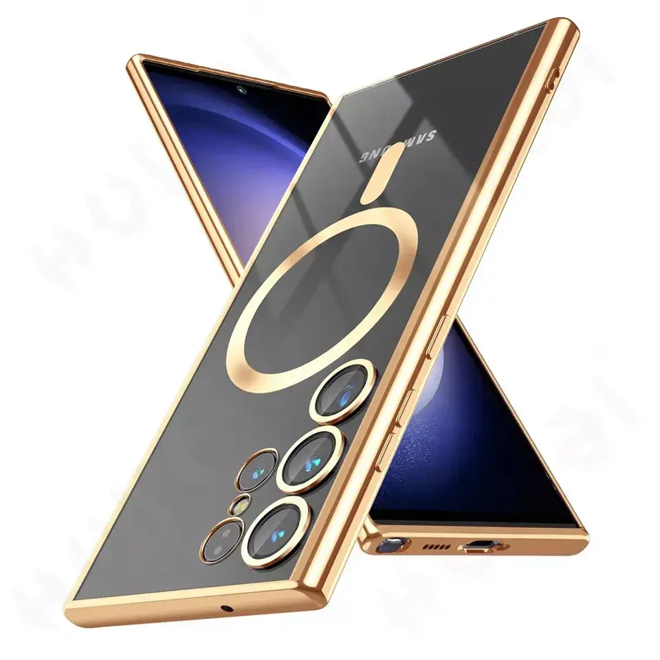 Shockproof Magnetic Case Samsung S24 S23 S22 S21 S20 FE Ultra Plus A55 A15 A05S Accessories Crystal Protection Wireless