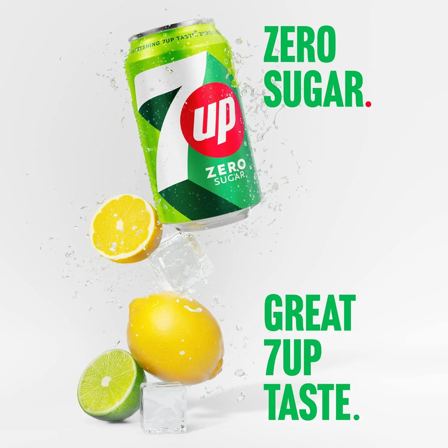 7UP Zero Sugar Lemon & Lime Fizzy Drink, Refreshing & Crisp Carbonated Beverage, Low Calorie (24 x 330ml).
