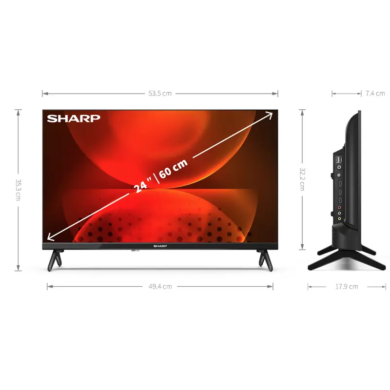 Sharp Android Smart TV, 24 Inch HD Ready 8