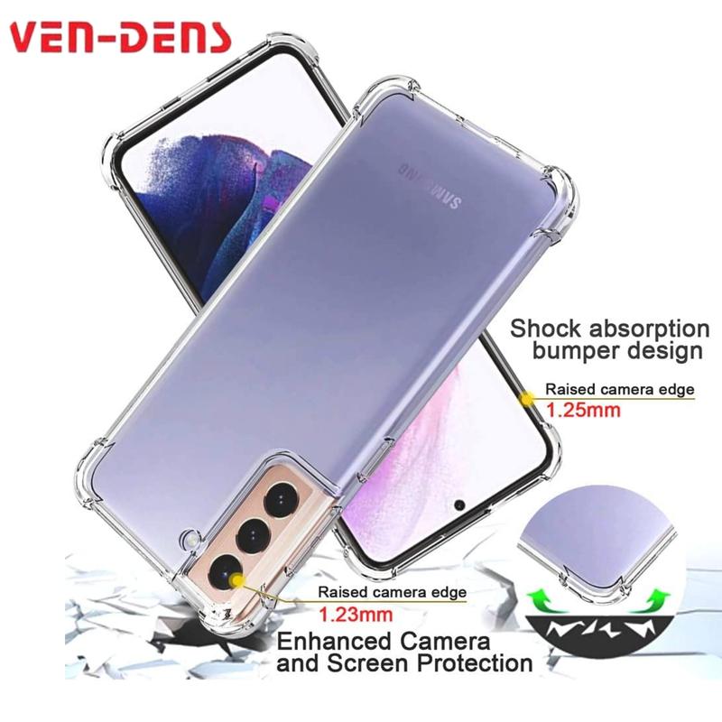 Ven-Dens Samsung Galaxy S22 Ultra / S22+ / S22 TPU Clear Case Protective Cover with Reinforced Corners – Clear Accessories Protection Casing Shockproof Cellphone Smartphone Phonecase Devices Luxury Silicone Transparent Handheld Protective Case Rubber 5